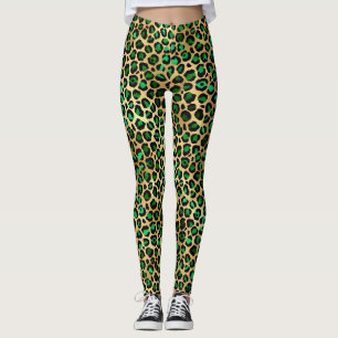 Smerald en Goud Safari Serie Ontwerp 8 Leggings