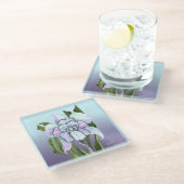 Smeraldo Bloem Glazen Onderzetter (Schuin)