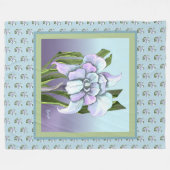Smeraldo flower Fleece Blanket Deken (Voorkant (Horizontaal))