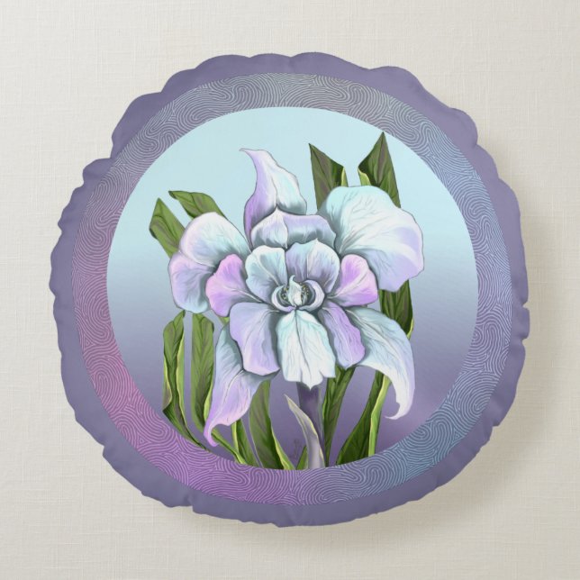 Smeraldo Flower Rond Kussen (Voorkant)