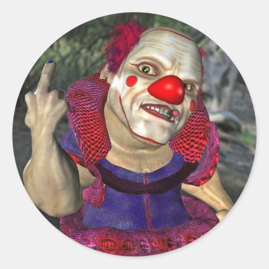 Smerig de Clown Ronde Sticker (Voorkant)