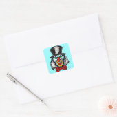 smerige clown vierkante sticker (Envelop)