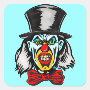 smerige clown vierkante sticker