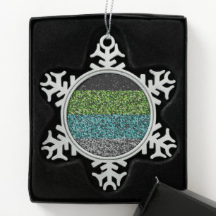 Smerige Luidruchtige Abstracte Quoiromantische Pri Tin Sneeuwvlok Ornament