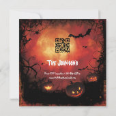 Smerige Rode Halloween Party - Glowing Moon & Jack Kaart (Achterkant)