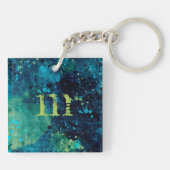 Smerige Turquoise en Geel Sleutelhanger (Achterkant)