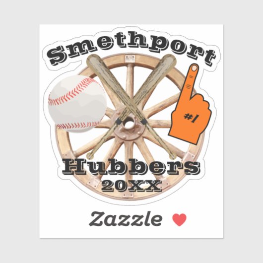 Smethport Hubbers #1 Fan Honkbal Softbal en Bat Sticker (Vel)