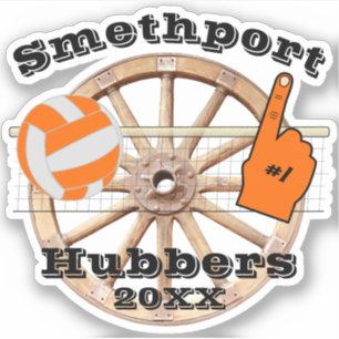 Smethport Hubbers Wheel #1 Fan Volleyball en Net Sticker