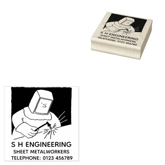 smid of metaalbewerker 	rubberstempel (Gestempeld)