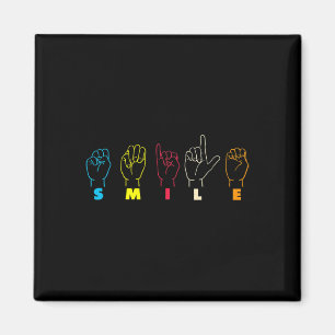 Smile ASL Alphabet American Sing Language ASL Teac Magneet