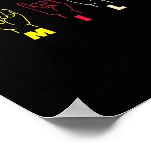 Smile ASL Alphabet American Sing Language ASL Teac Poster (Hoek)