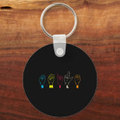 Smile ASL Alphabet American Sing Language ASL Teac Sleutelhanger (Achterkant)