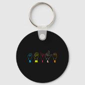Smile ASL Alphabet American Sing Language ASL Teac Sleutelhanger (Achterkant)