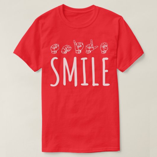 Smile ASL-vingerspellinginterpreter ASL 4 T-shirt (Design voorkant)