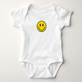 Smile Baby Happy Love Geel Zwart wit Emoji Plezier Romper