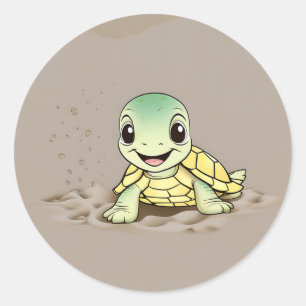 Smile Baby Turtle Ronde Sticker