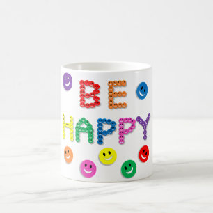 Smile be Happy Face Fun Funny Geluk Koffiemok