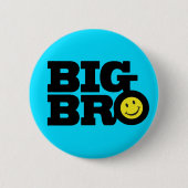 Smile Big Bro badge en bleu noir & jaune (Devant)