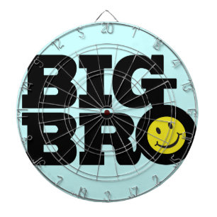 Smile Big Bro zwarte lichtblauwe gele dart board Dartbord
