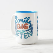 Smile Big Laugh Vaak Mok met tweetone koffie (Voorkant links)