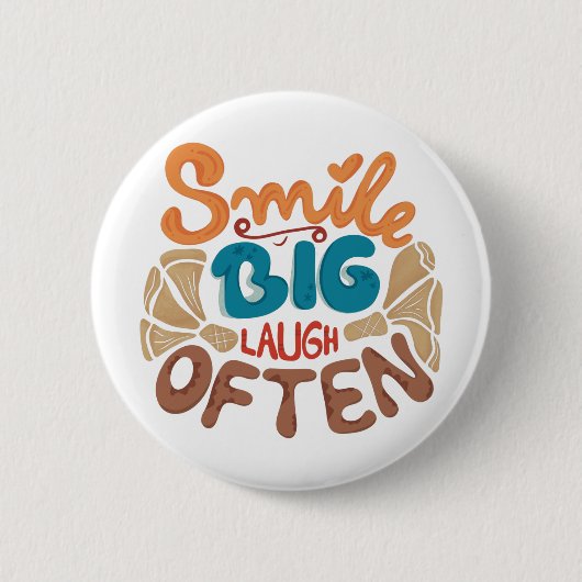 Smile Big Laugh Vaak Sierkussen Ronde Button 5,7 Cm (Voorkant)