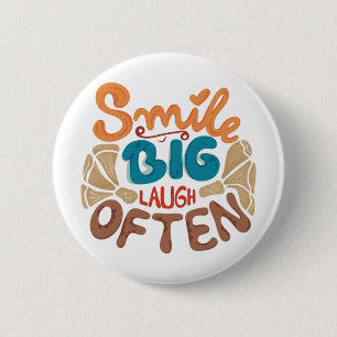 Smile Big Laugh Vaak Sierkussen Ronde Button 5,7 Cm