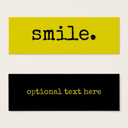 Smile Black Yellow Typographie (Devant & derrière)