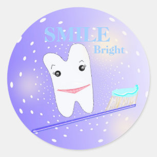 Smile Bright Dental Ronde Sticker