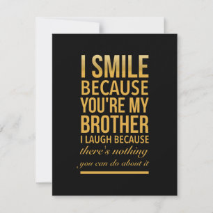 Smile bro Funny verjaardagsgeschenken voor broers Bedankkaart