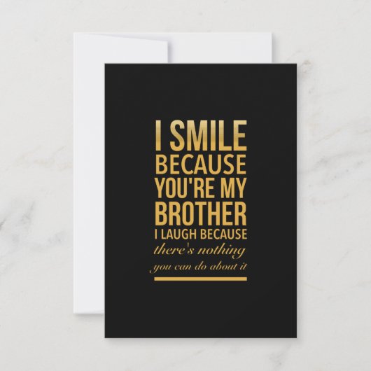 Smile bro Funny verjaardagsgeschenken voor broers Bedankkaart (Voorkant)