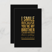 Smile bro Funny verjaardagsgeschenken voor broers Bedankkaart (Voorkant / Achterkant)