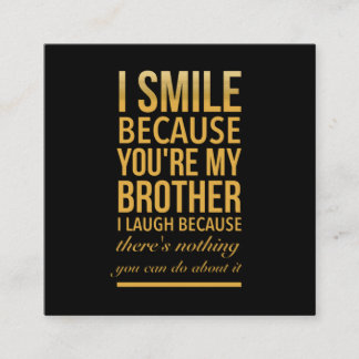 Smile bro Funny verjaardagsgeschenken voor broers Contactkaartje