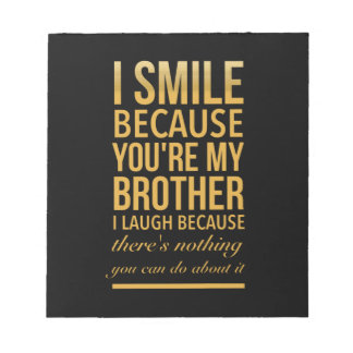 Smile bro Funny verjaardagsgeschenken voor broers Notitieblok