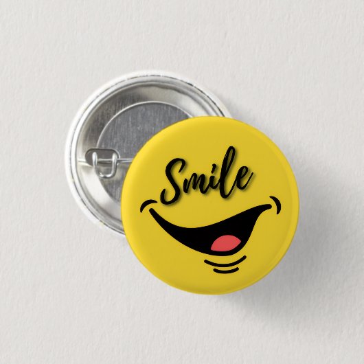 Smile 😊 | Cheerful Yellow Badge | Positive Vibes (Devant & derrière)
