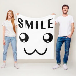 "Smile " Cool Motivatie Fleece Blanket Deken