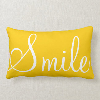 SMILE - coussin décoratif jaune soleil
