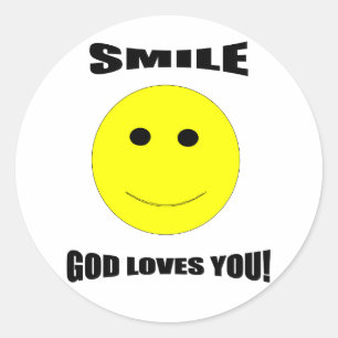 Smile dieu vous aime autocollant