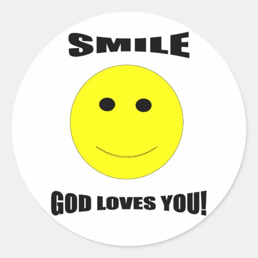Smile dieu vous aime autocollant (Devant)