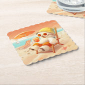 Smile Dog - Beach Mode On Kartonnen Onderzetters (Gebogen)