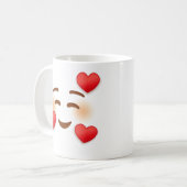Smile Emoji met hart Koffiemok (Voorkant links)