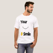 Smile Emoji T-shirt – Schattigee Witte Lach Positi (Voorkant volledig)