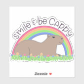 Smile en be Cappy leuke capybara Sticker (Vel)
