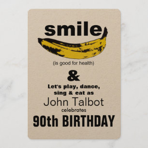 Smile est bon 90e anniversaire Invitation de fête