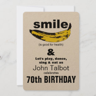 Smile est bonne 70e anniversaire Invitation de fêt