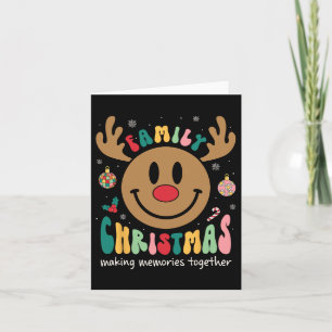 Smile Face Familie Kerstmis 2023 Xmas Crew Reindee Kaart