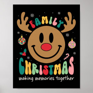 Smile Face Familie Kerstmis 2023 Xmas Crew Reindee Poster