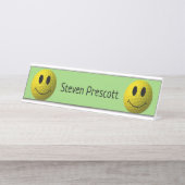 Smile Face Golf Ball met naam Bureau Naambordje (Voorkant)