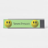 Smile Face Golf Ball met naam Bureau Naambordje (Voorkant)