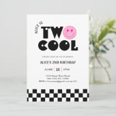 Smile Face Retro 2de Verjaardag Cool Kaart (Staand voorkant)