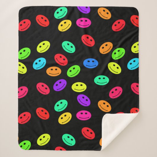 Smile Face sherpa blanket Sherpa Deken (Voorkant)